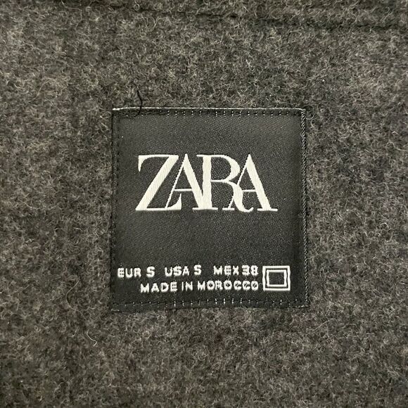 Zara Mens Sweatshirt Size S Dark Gray Fleece Quarter Zip Pullover 4081/479 NWOT - Picture 7 of 15